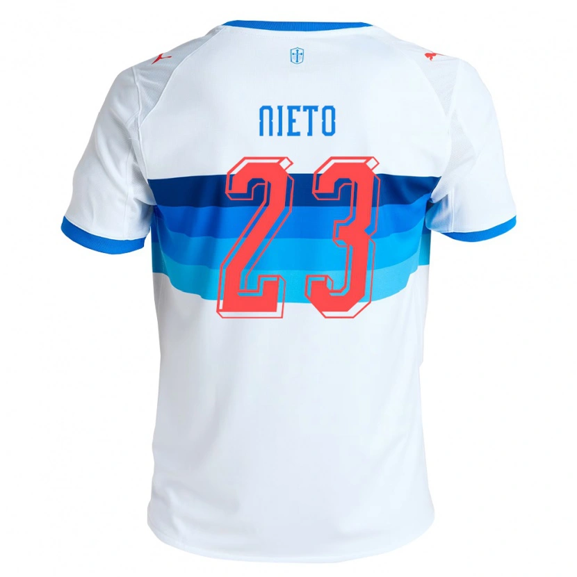 Danxen Bambino Maglia Byron Nieto #23 Bianco Azzurro Kit Gara Home 2026/27 Maglietta