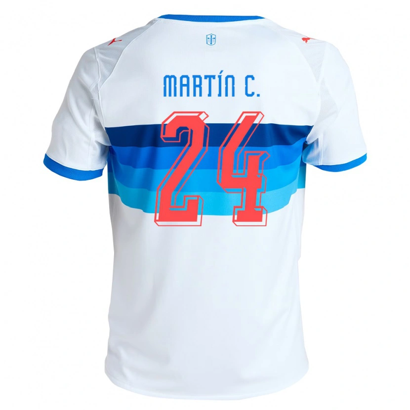 Danxen Bambino Maglia Martín Contreras #24 Bianco Azzurro Kit Gara Home 2026/27 Maglietta