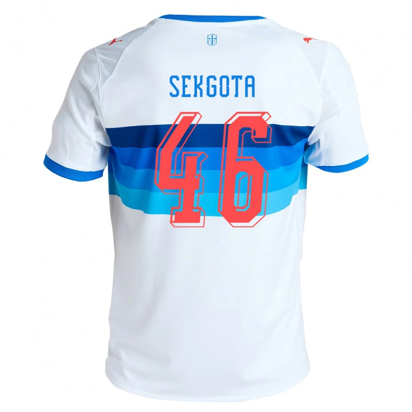 Danxen Bambino Maglia Jeffrey Sekgota #46 Bianco Azzurro Kit Gara Home 2026/27 Maglietta