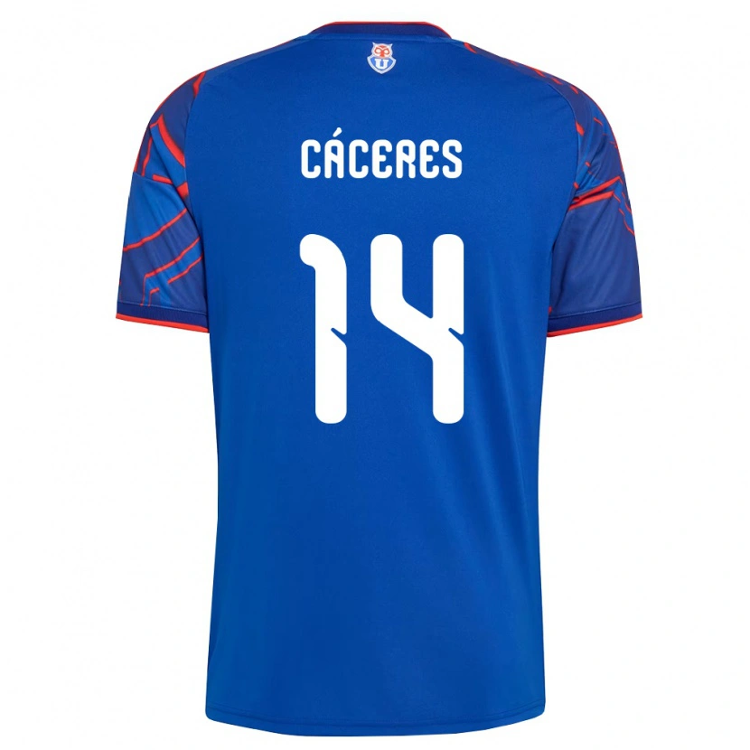 Danxen Bambino Maglia Franco Cáceres #14 Blu Reale Rosso Kit Gara Home 2026/27 Maglietta