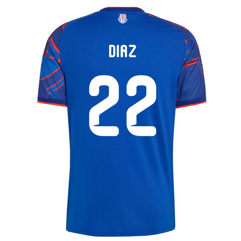 Danxen Bambino Maglia Valentina Díaz #22 Blu Reale Rosso Kit Gara Home 2026/27 Maglietta