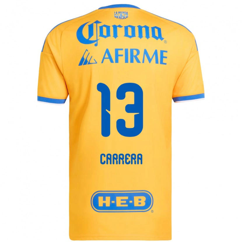 Danxen Bambino Maglia Antonio Carrera #13 Giallo Blu Kit Gara Home 2026/27 Maglietta
