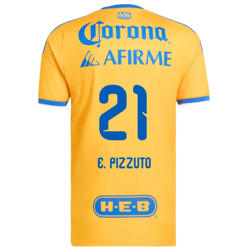 Danxen Bambino Maglia Eugenio Pizzuto #21 Giallo Blu Kit Gara Home 2026/27 Maglietta