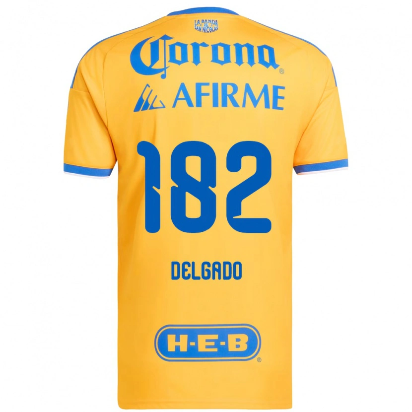 Danxen Bambino Maglia Arturo Delgado #182 Giallo Blu Kit Gara Home 2026/27 Maglietta