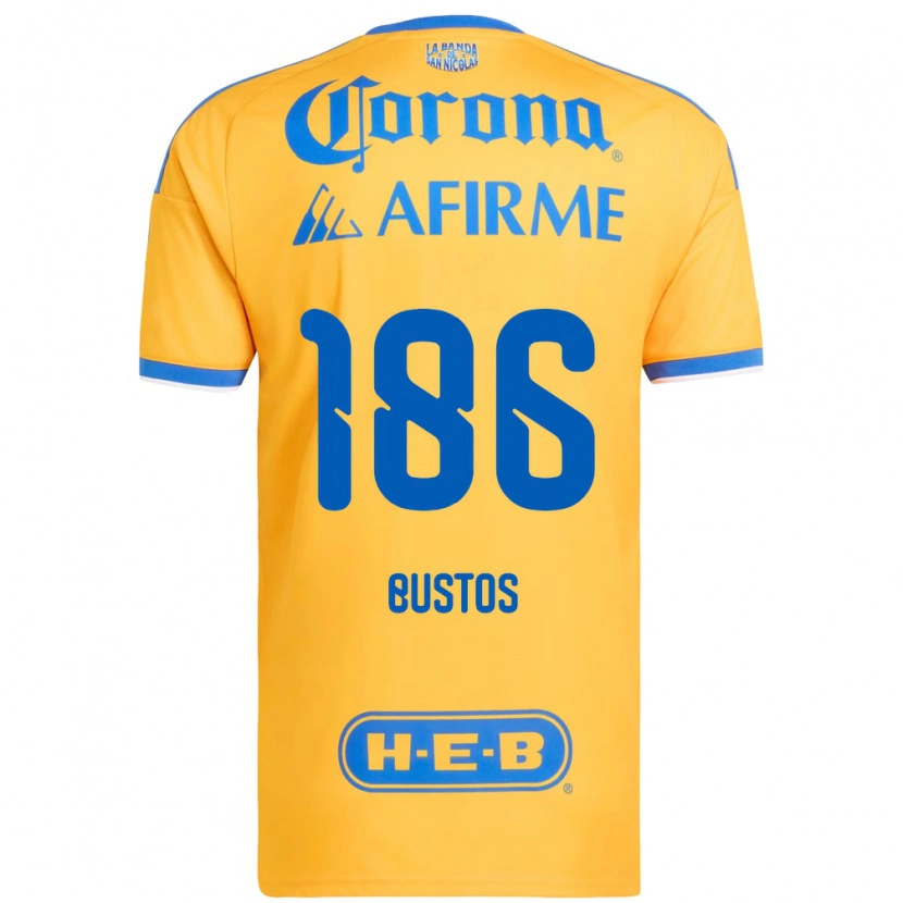 Danxen Bambino Maglia Maximiliano Bustos #186 Giallo Blu Kit Gara Home 2026/27 Maglietta