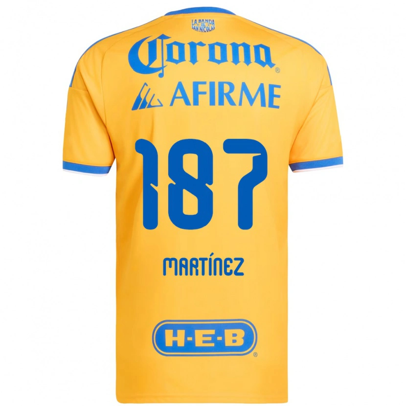 Danxen Bambino Maglia Emilio Martínez #187 Giallo Blu Kit Gara Home 2026/27 Maglietta