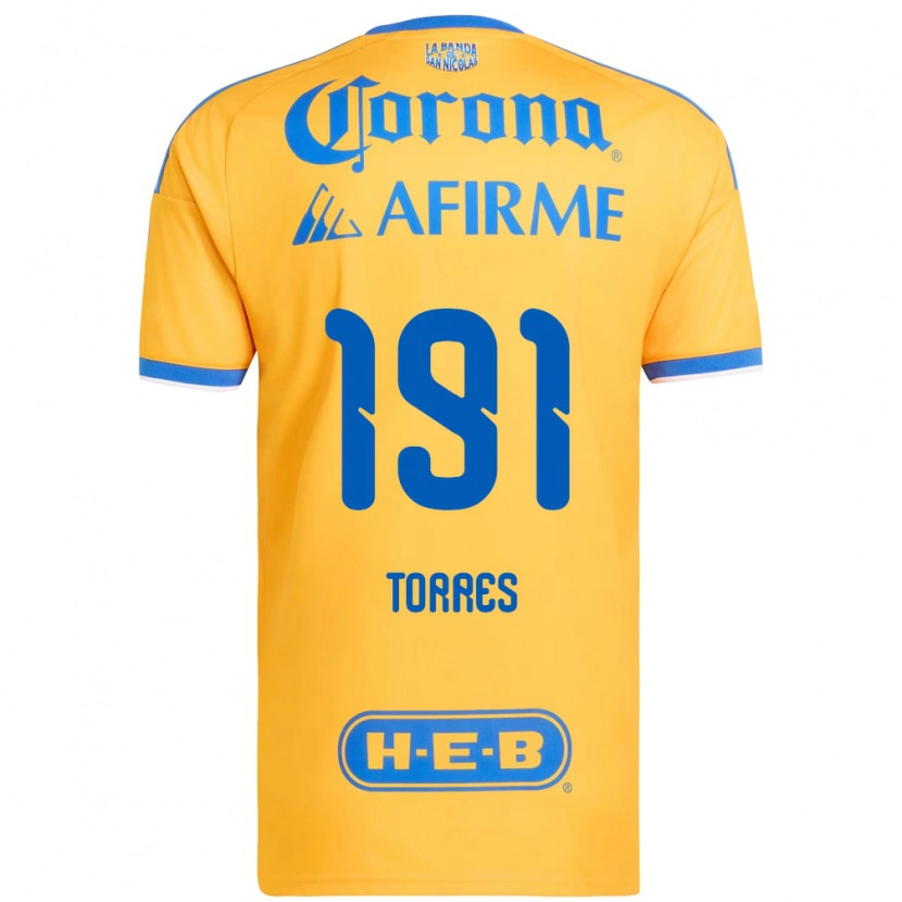 Danxen Bambino Maglia Aldo Torres #191 Giallo Blu Kit Gara Home 2026/27 Maglietta