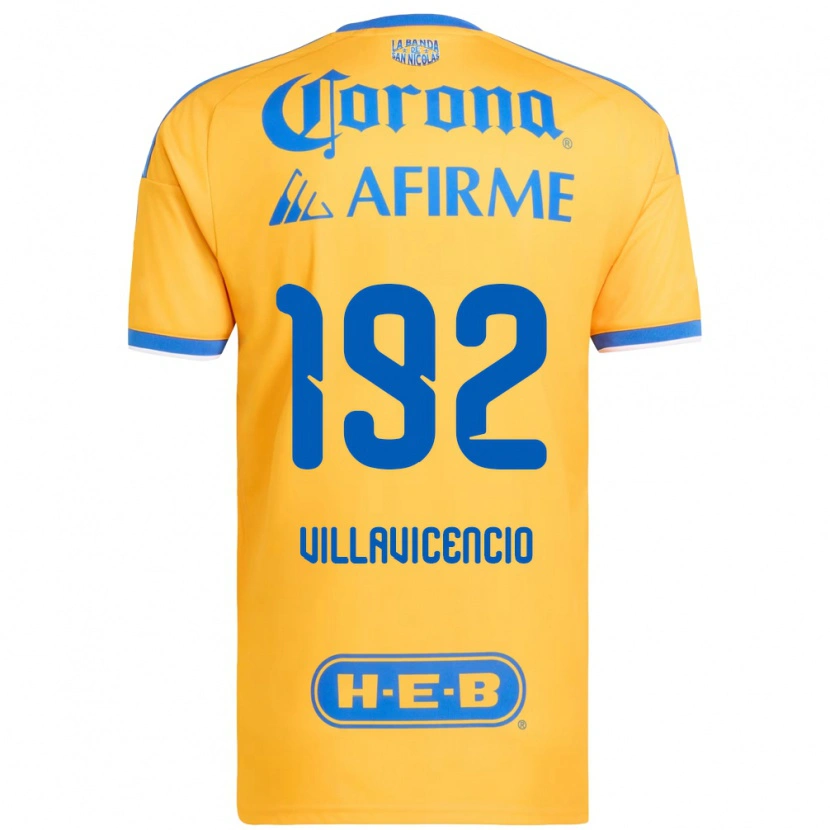 Danxen Bambino Maglia Edgar Villavicencio #192 Giallo Blu Kit Gara Home 2026/27 Maglietta
