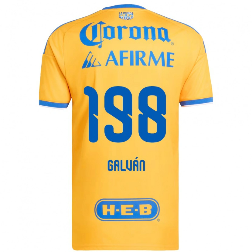 Danxen Bambino Maglia Isac Galván #198 Giallo Blu Kit Gara Home 2026/27 Maglietta
