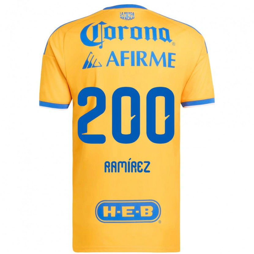 Danxen Bambino Maglia Diego Ramírez #200 Giallo Blu Kit Gara Home 2026/27 Maglietta