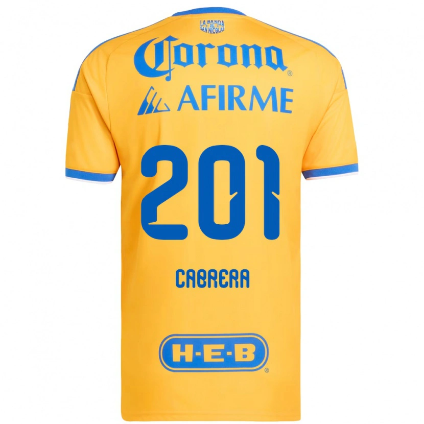 Danxen Bambino Maglia Jorge Cabrera #201 Giallo Blu Kit Gara Home 2026/27 Maglietta