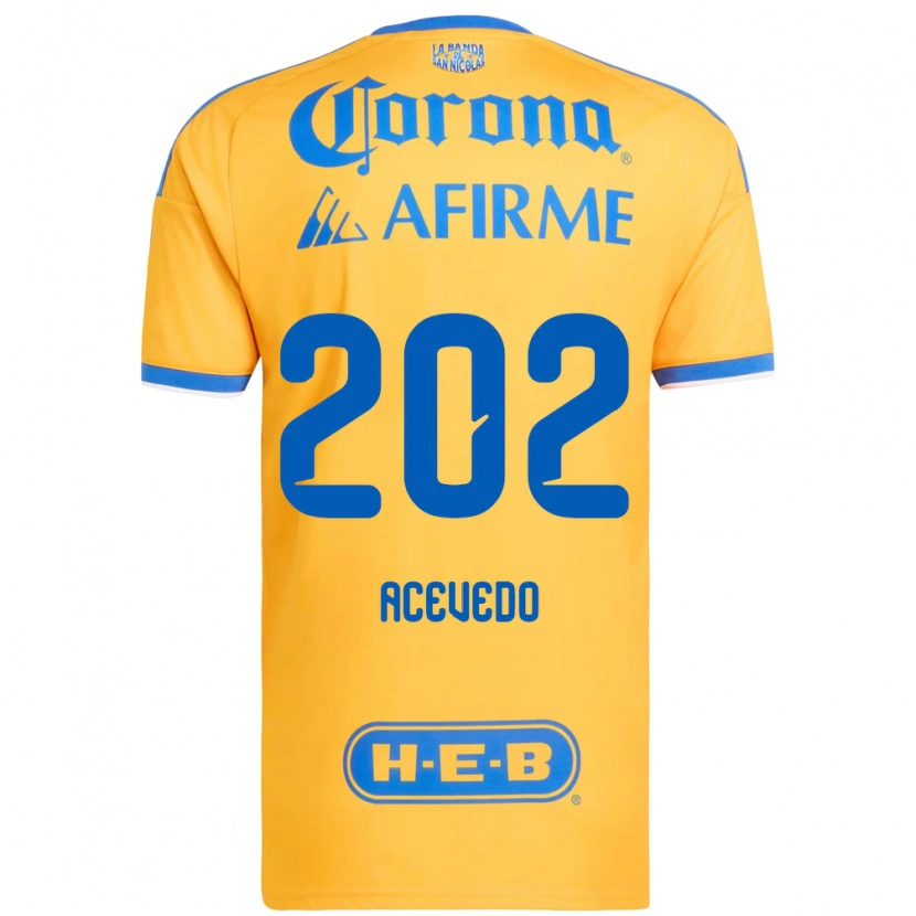 Danxen Bambino Maglia José Acevedo #202 Giallo Blu Kit Gara Home 2026/27 Maglietta