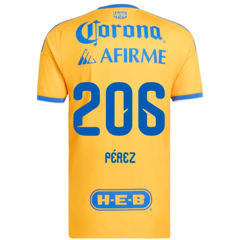 Danxen Bambino Maglia Emmir Pérez #206 Giallo Blu Kit Gara Home 2026/27 Maglietta