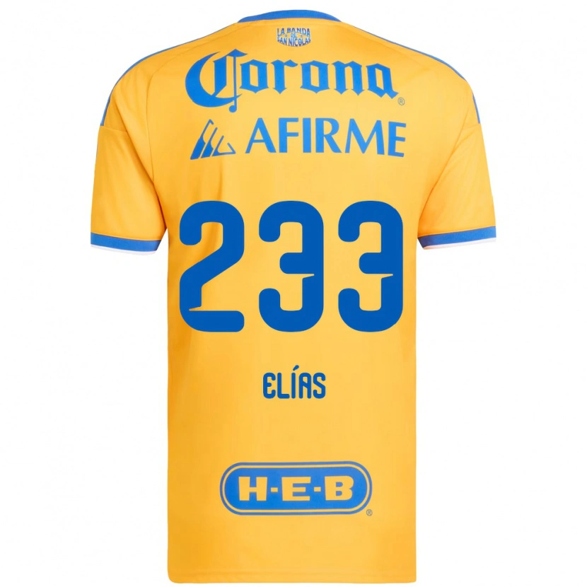 Danxen Bambino Maglia Bruno Elías #233 Giallo Blu Kit Gara Home 2026/27 Maglietta