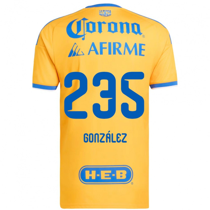 Danxen Bambino Maglia Mauricio González #235 Giallo Blu Kit Gara Home 2026/27 Maglietta