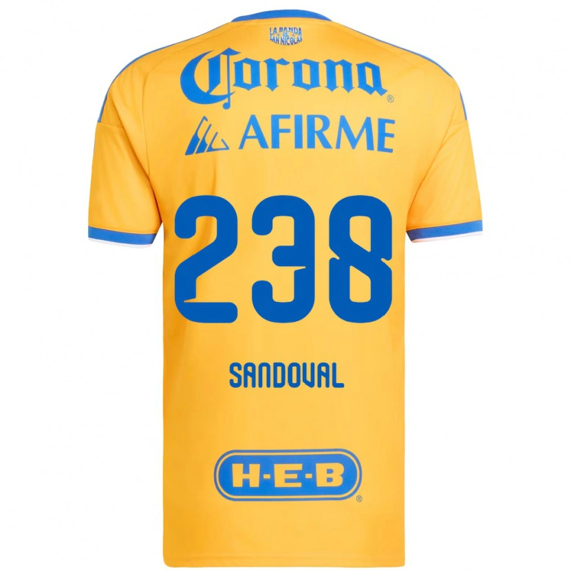 Danxen Bambino Maglia Miguel Sandoval #238 Giallo Blu Kit Gara Home 2026/27 Maglietta