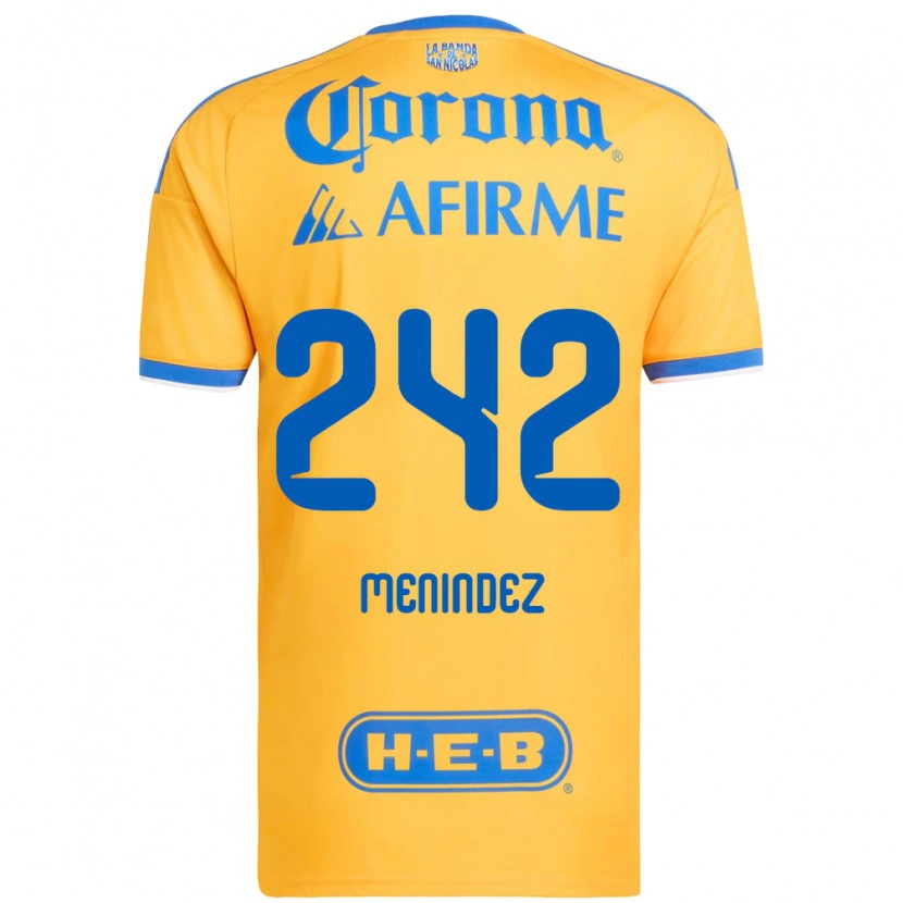 Danxen Bambino Maglia Jonathan Menindez #242 Giallo Blu Kit Gara Home 2026/27 Maglietta