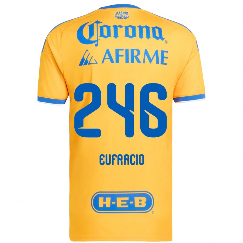 Danxen Bambino Maglia Enrique Eufracio #246 Giallo Blu Kit Gara Home 2026/27 Maglietta
