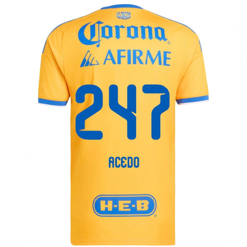 Danxen Bambino Maglia Kevin Acedo #247 Giallo Blu Kit Gara Home 2026/27 Maglietta
