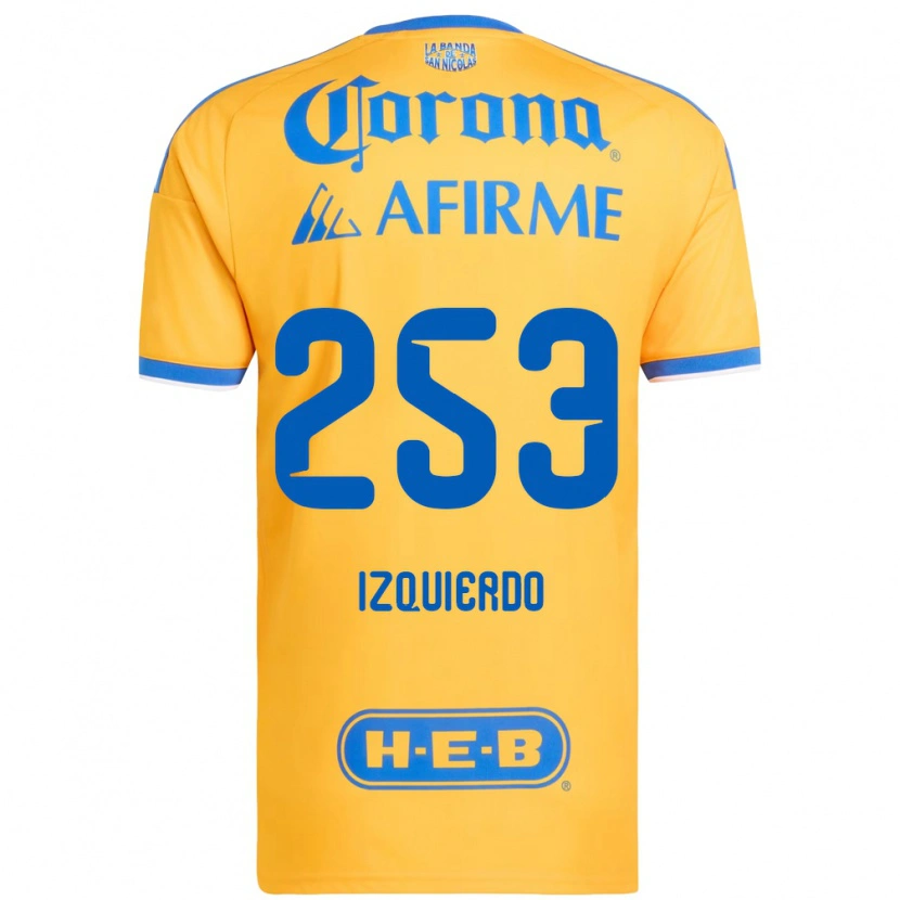 Danxen Bambino Maglia Diego Izquierdo #253 Giallo Blu Kit Gara Home 2026/27 Maglietta