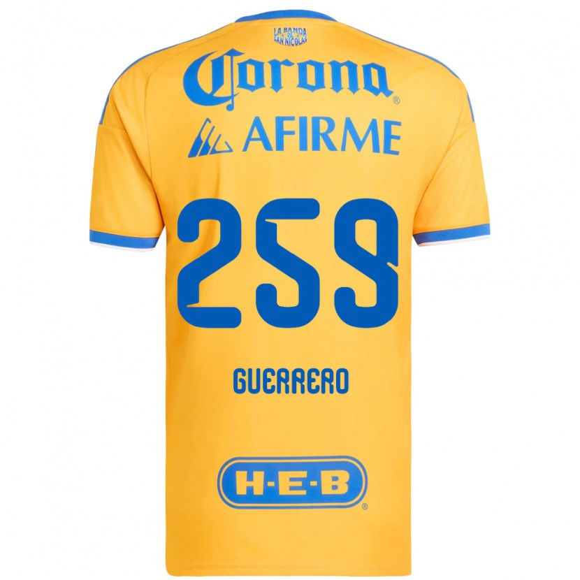 Danxen Bambino Maglia Erick Guerrero #259 Giallo Blu Kit Gara Home 2026/27 Maglietta
