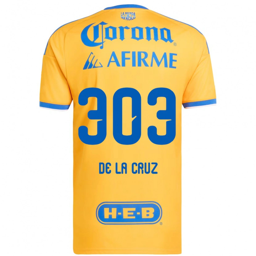 Danxen Bambino Maglia Erick De La Cruz #303 Giallo Blu Kit Gara Home 2026/27 Maglietta
