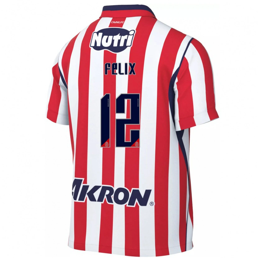 Danxen Bambino Maglia Blanca Félix #12 Rosso Bianco Kit Gara Home 2026/27 Maglietta