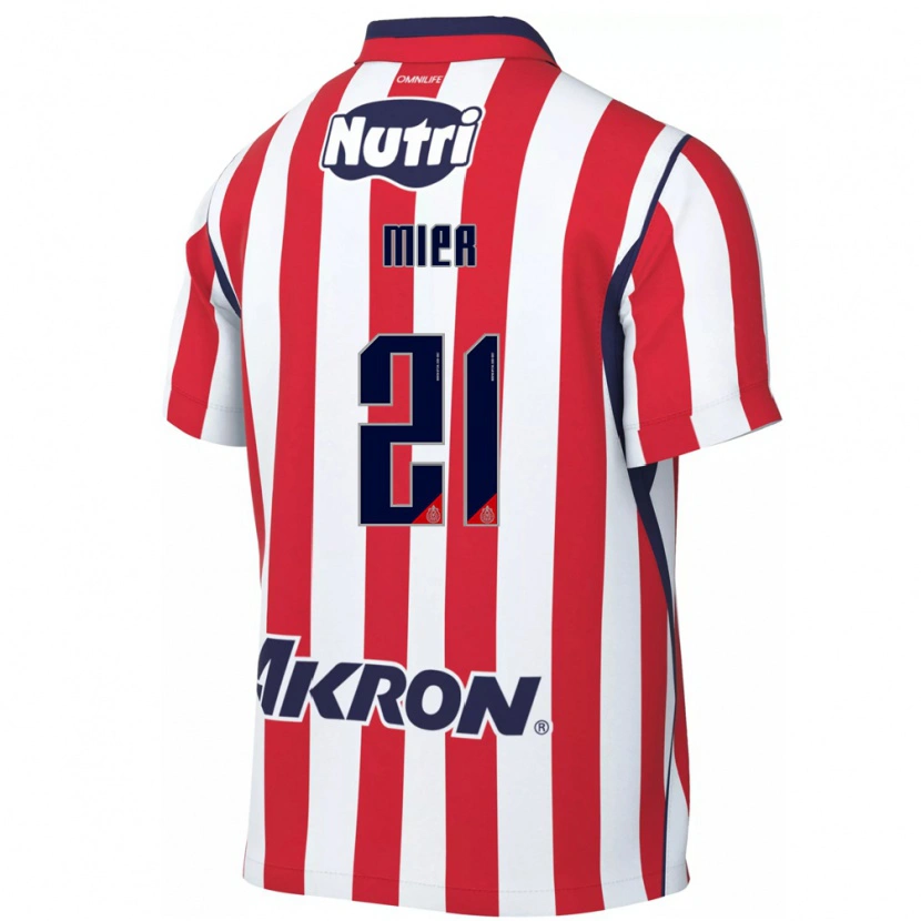 Danxen Bambino Maglia Hiram Mier #21 Rosso Bianco Kit Gara Home 2026/27 Maglietta