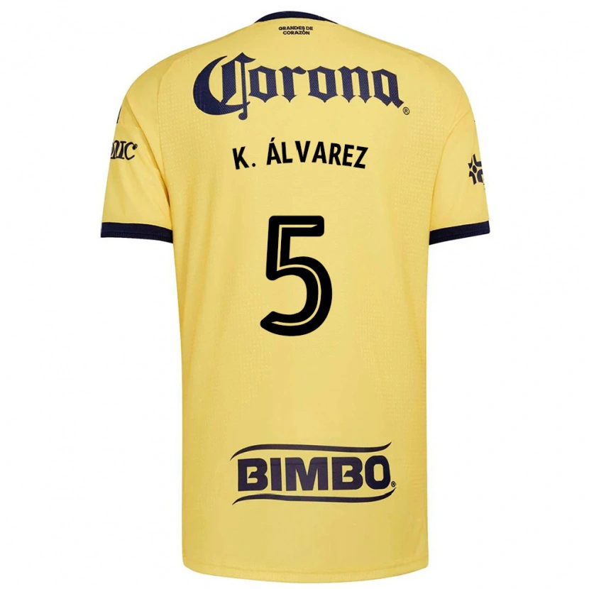 Danxen Bambino Maglia Kevin Álvarez #5 Giallo Rosso Nero Kit Gara Home 2026/27 Maglietta