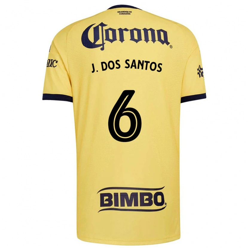 Danxen Bambino Maglia Jonathan Dos Santos #6 Giallo Rosso Nero Kit Gara Home 2026/27 Maglietta
