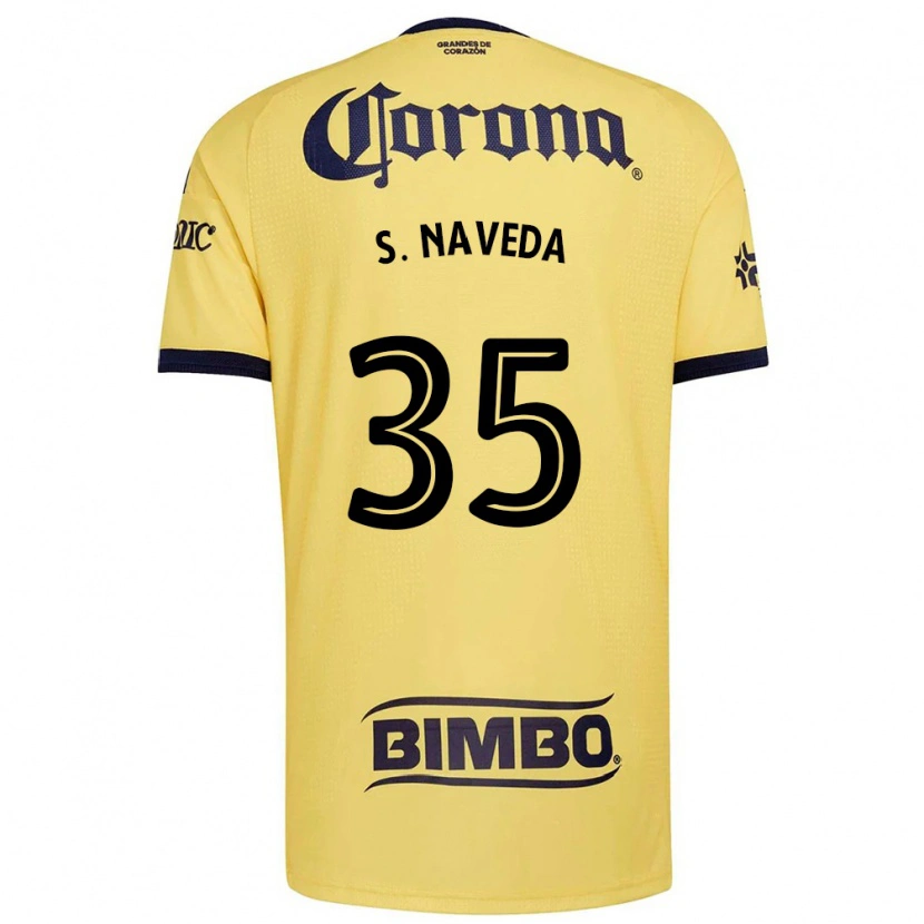 Danxen Bambino Maglia Santiago Naveda #35 Giallo Rosso Nero Kit Gara Home 2026/27 Maglietta
