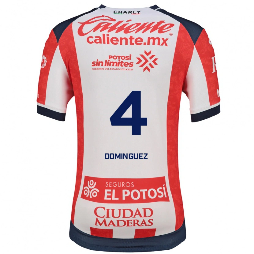 Danxen Bambino Maglia Julio Cesar Dominguez #4 Rosso Bianco Nero Kit Gara Home 2026/27 Maglietta