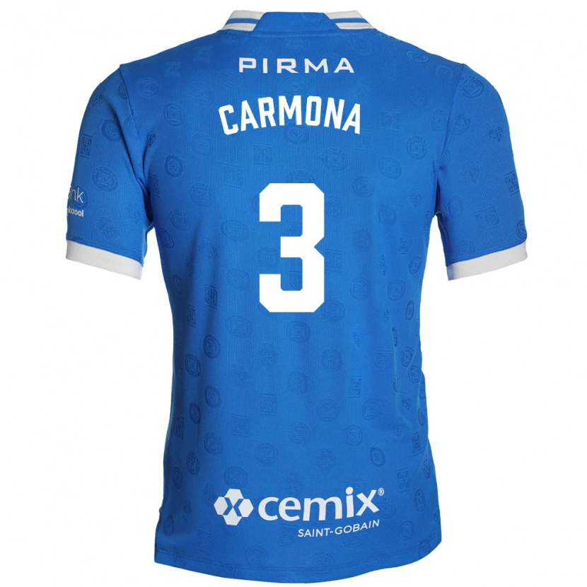 Danxen Bambino Maglia Edith Carmona #3 Blu Bianco Rosso Kit Gara Home 2026/27 Maglietta