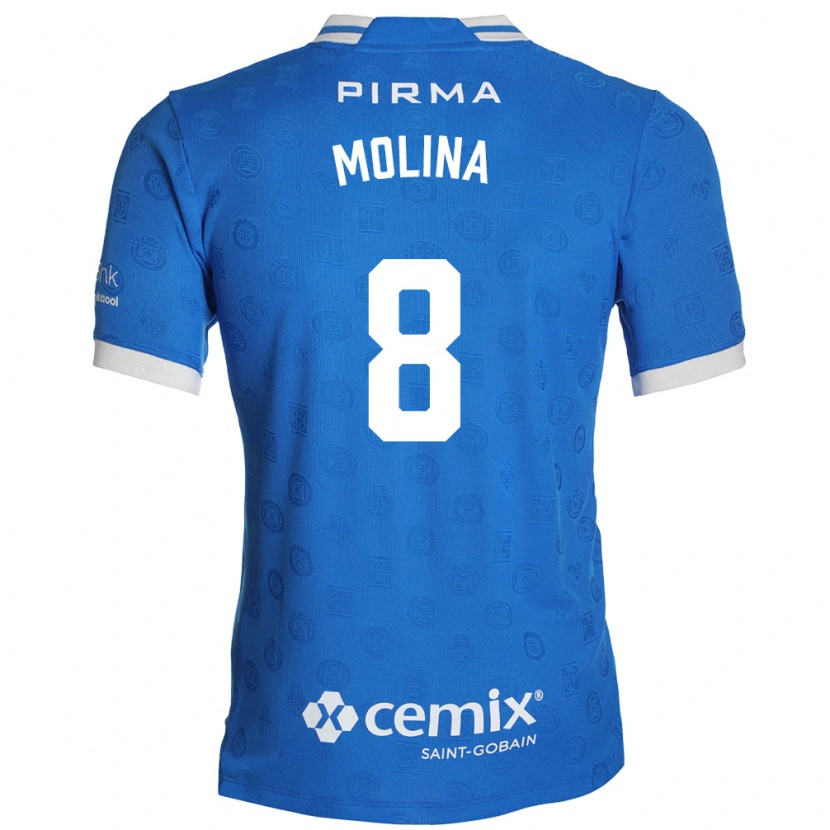 Danxen Bambino Maglia Dalia Molina #8 Blu Bianco Rosso Kit Gara Home 2026/27 Maglietta