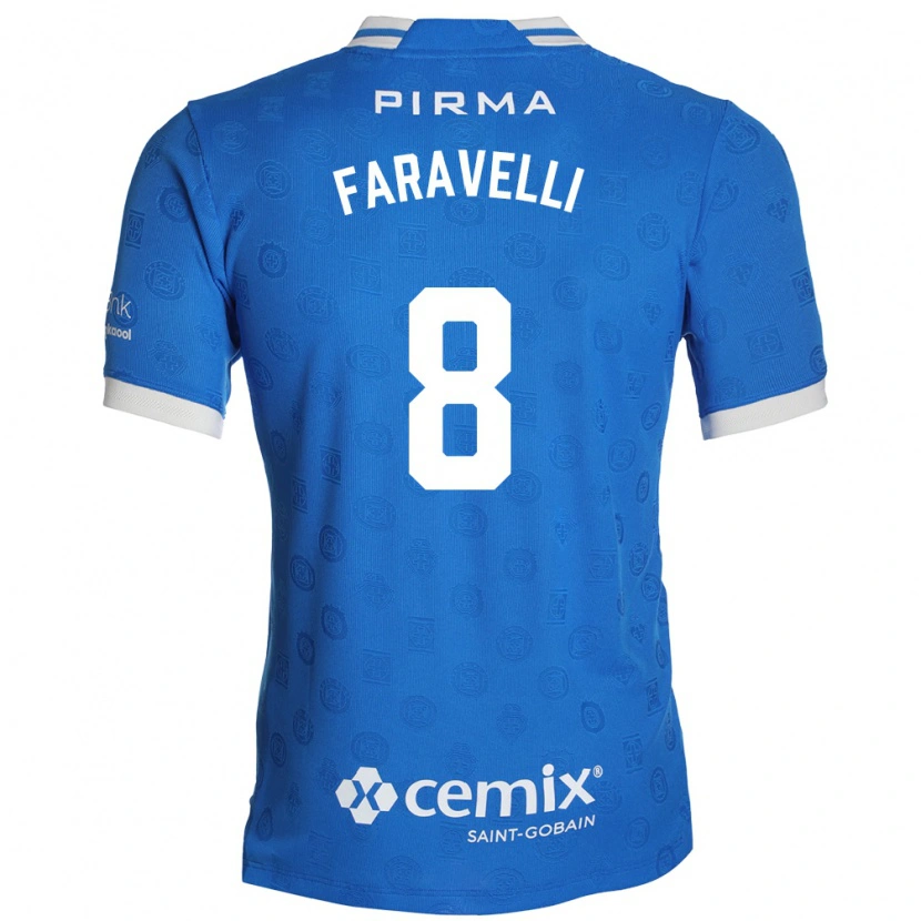 Danxen Bambino Maglia Lorenzo Faravelli #8 Blu Bianco Rosso Kit Gara Home 2026/27 Maglietta