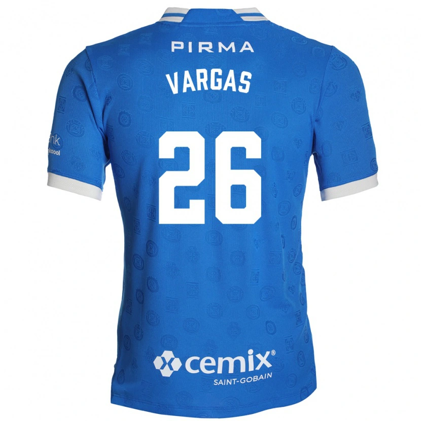 Danxen Bambino Maglia Carlos Vargas #26 Blu Bianco Rosso Kit Gara Home 2026/27 Maglietta