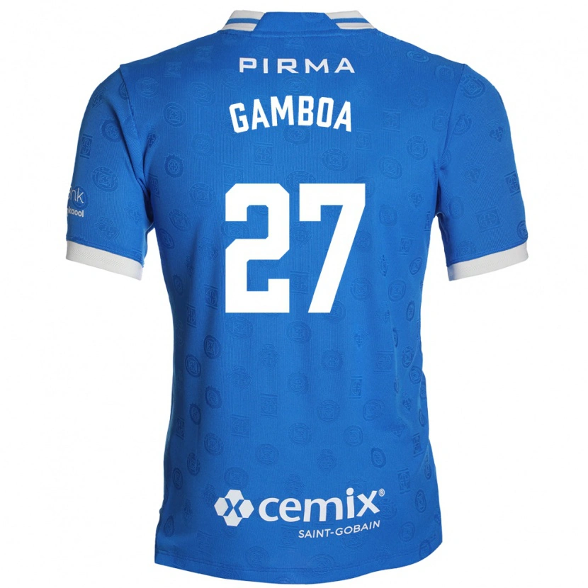 Danxen Bambino Maglia Bryan Gamboa #27 Blu Bianco Rosso Kit Gara Home 2026/27 Maglietta
