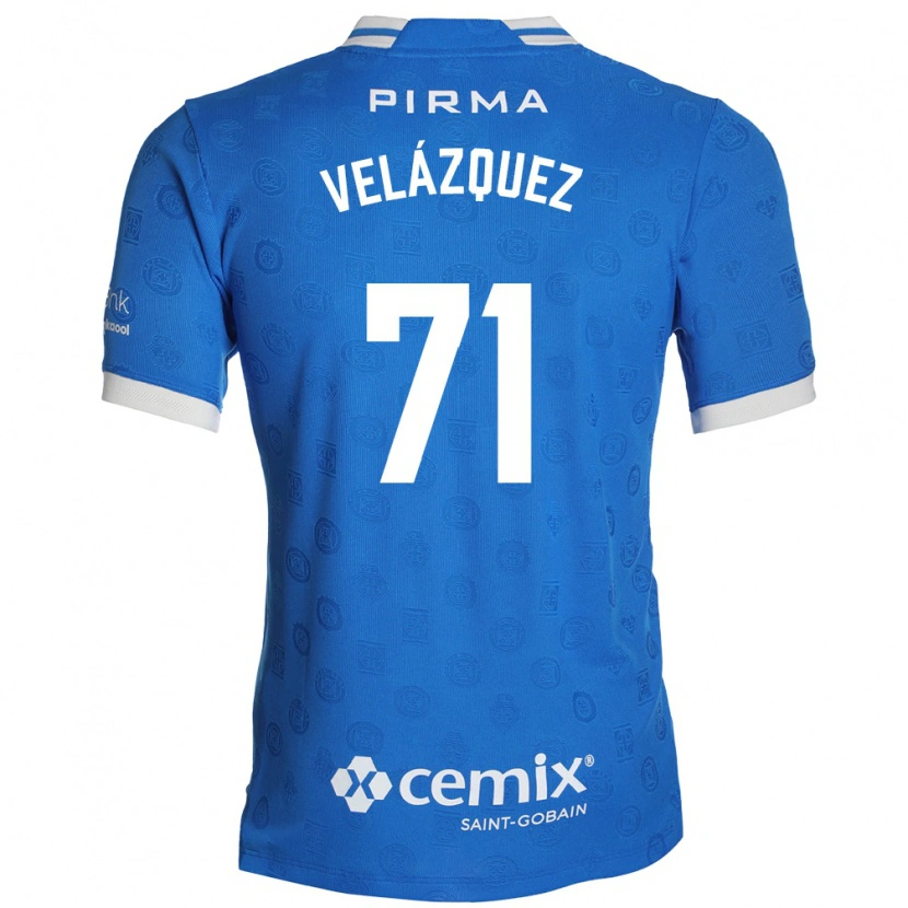Danxen Bambino Maglia Víctor Velázquez #71 Blu Bianco Rosso Kit Gara Home 2026/27 Maglietta
