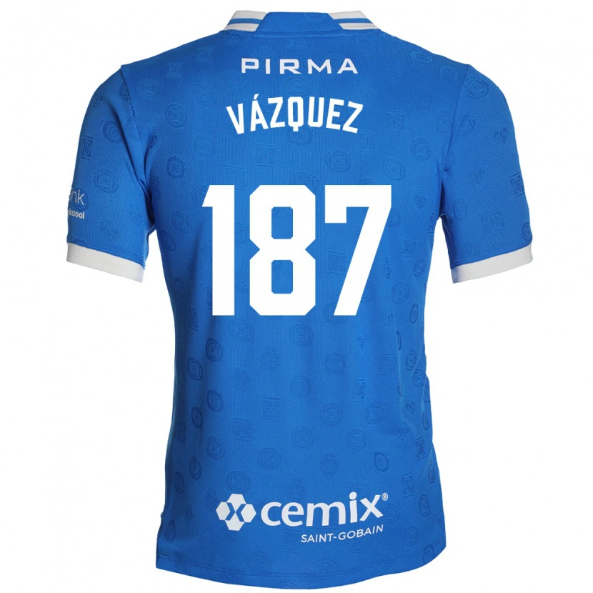 Danxen Bambino Maglia Cristian Vázquez #187 Blu Bianco Rosso Kit Gara Home 2026/27 Maglietta