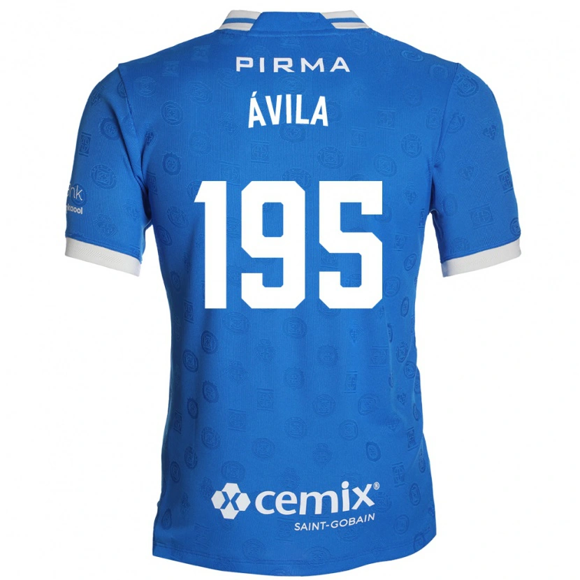 Danxen Bambino Maglia Glenn Ávila #195 Blu Bianco Rosso Kit Gara Home 2026/27 Maglietta