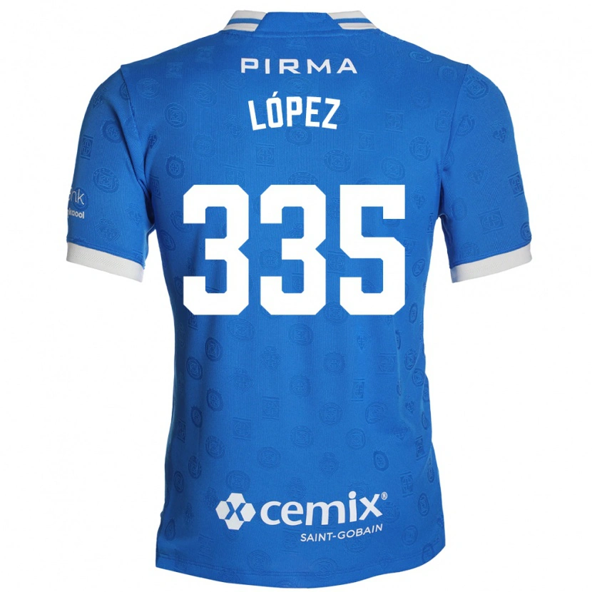 Danxen Bambino Maglia Alfredo López #335 Blu Bianco Rosso Kit Gara Home 2026/27 Maglietta