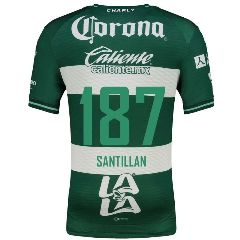 Danxen Bambino Maglia Emilio Santillán #187 Verde Bianco Kit Gara Home 2026/27 Maglietta