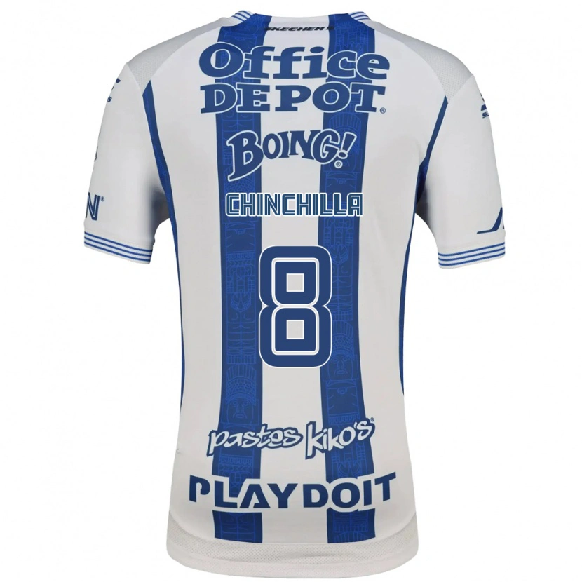 Danxen Bambino Maglia Priscila Chinchilla #8 Bianco Blu Navy Kit Gara Home 2026/27 Maglietta