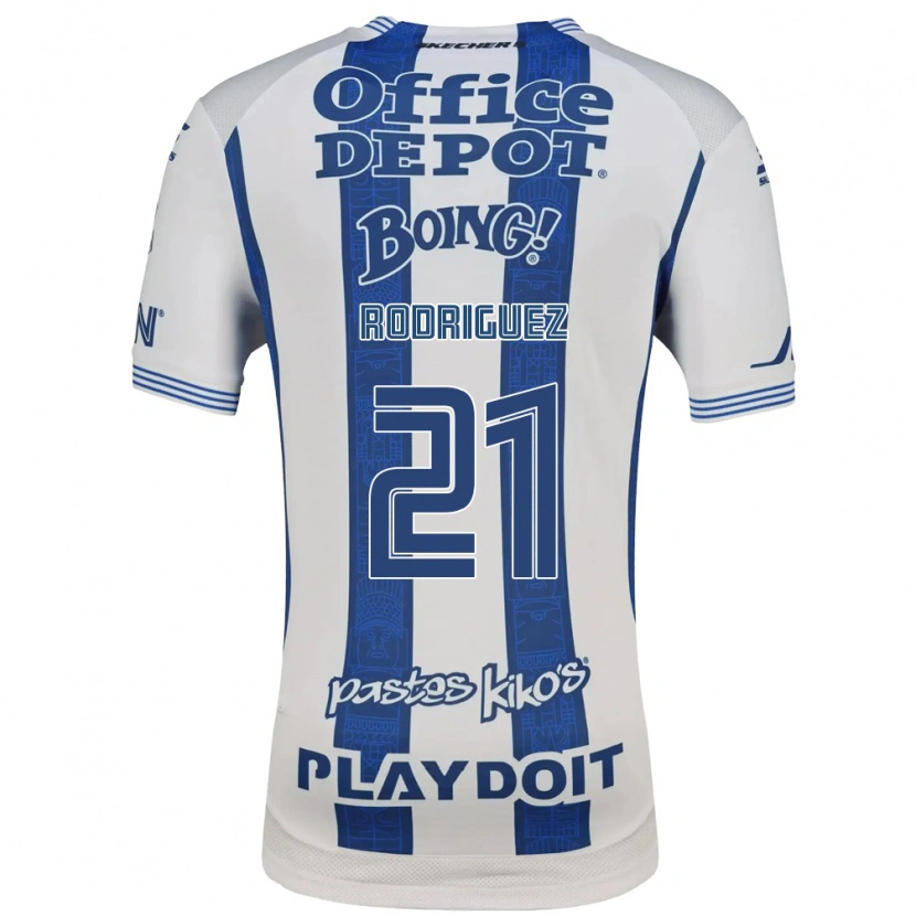 Danxen Bambino Maglia Valentín Rodríguez #21 Bianco Blu Navy Kit Gara Home 2026/27 Maglietta