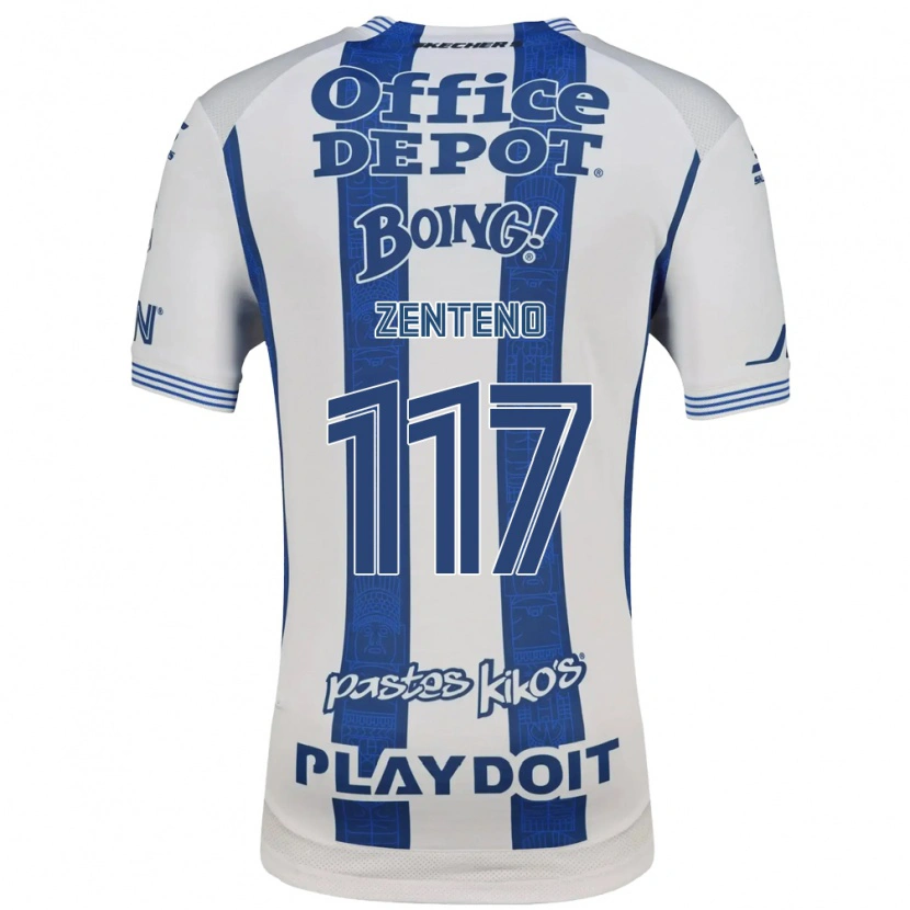 Danxen Bambino Maglia Gustavo Zenteno #117 Bianco Blu Navy Kit Gara Home 2026/27 Maglietta