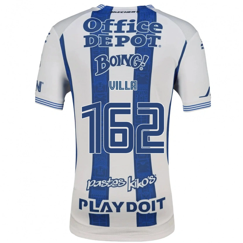 Danxen Bambino Maglia Adrián Villa #162 Bianco Blu Navy Kit Gara Home 2026/27 Maglietta