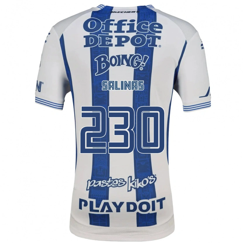 Danxen Bambino Maglia Jesús Salinas #230 Bianco Blu Navy Kit Gara Home 2026/27 Maglietta