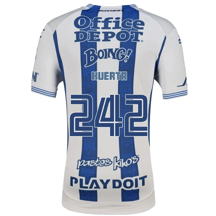 Danxen Bambino Maglia Héctor Huerta #242 Bianco Blu Navy Kit Gara Home 2026/27 Maglietta