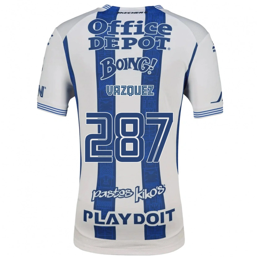 Danxen Bambino Maglia Maximo Vázquez #287 Bianco Blu Navy Kit Gara Home 2026/27 Maglietta