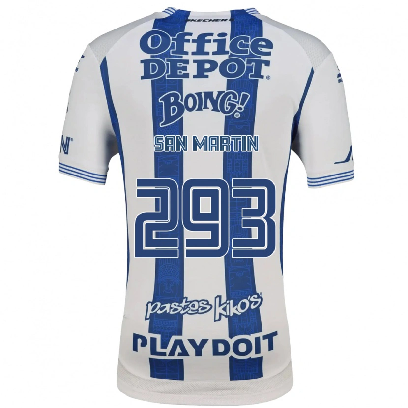 Danxen Bambino Maglia Uziel San Martín #293 Bianco Blu Navy Kit Gara Home 2026/27 Maglietta